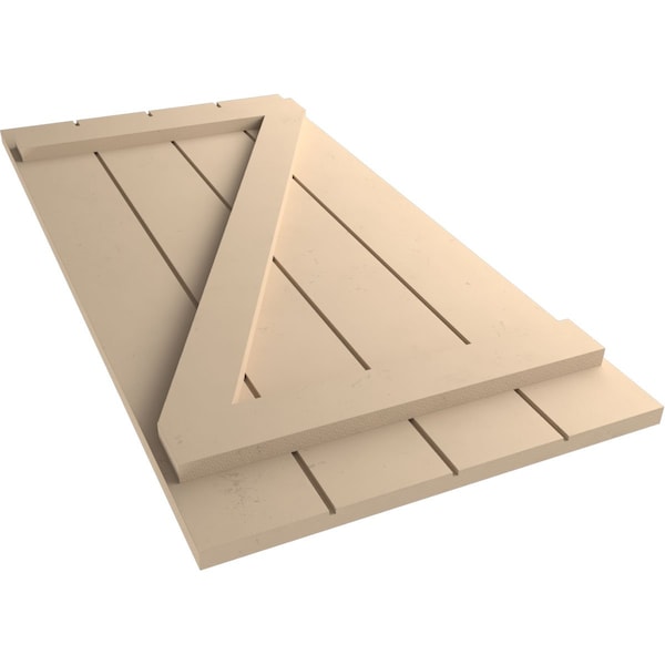 Ekena Millwork Rustic Four Board Joined Board-n-Batten Smooth Faux Wood Shutters w/Z-Board, 22W x 26H, PR - SHUBJZ22X26SMPR