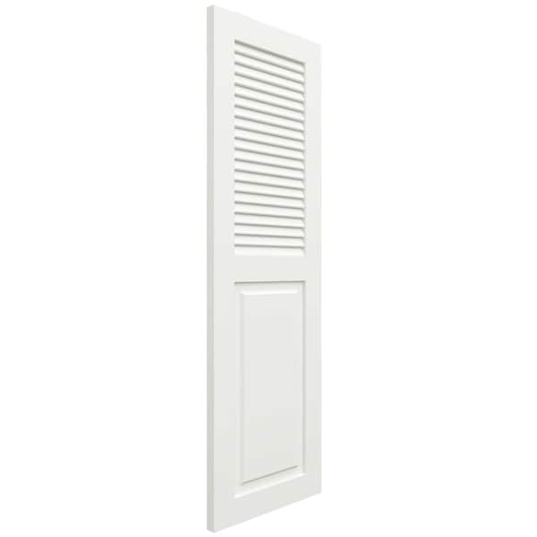Ekena Millwork True Fit PVC, Combination Louver Panel Shutters, Unfinished, 19W x 55H, PR - TFP101CO19X055UN