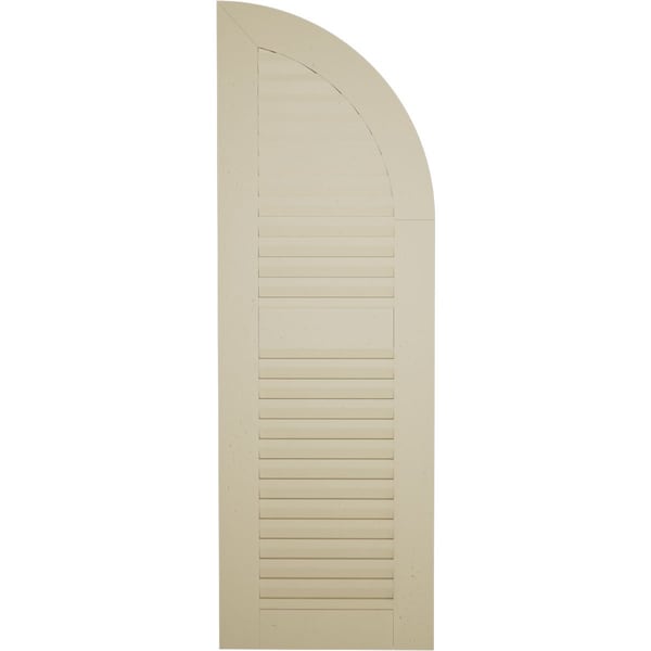 Ekena Millwork Smooth 2 Equal Louver w/Quarter Round Arch Top Faux Wood Shutters, 15W x 78H 63 Low Side, PR - SHULVQ15X78SMPR
