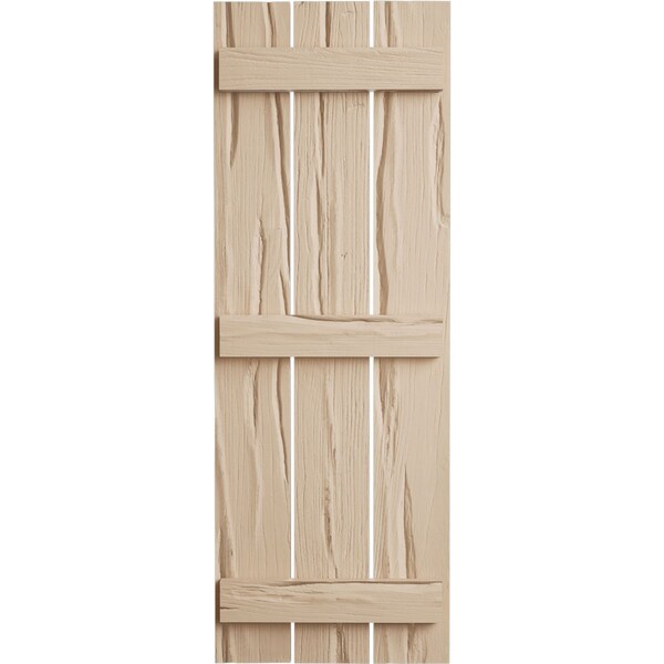 Ekena Millwork Rustic Three Board Spaced Board-n-Batten Riverwood Faux Wood Shutters, 17 1/2W x 80H, PR - SHUBSS17X80RWPR