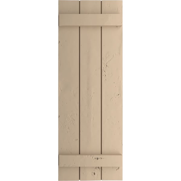 Ekena Millwork Rustic Three Board Joined Board-n-Batten Knotty Pine Faux Wood Shutters, 16 1/2W x 34H, PR - SHUBJS16X34KPPR