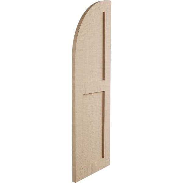 Ekena Millwork Rough Cedar 2 Equal Flat Panel w/Quarter Round Arch Top Faux Wood Shutters, 15W x 62H, PR - SHUFPQ15X62RCPR