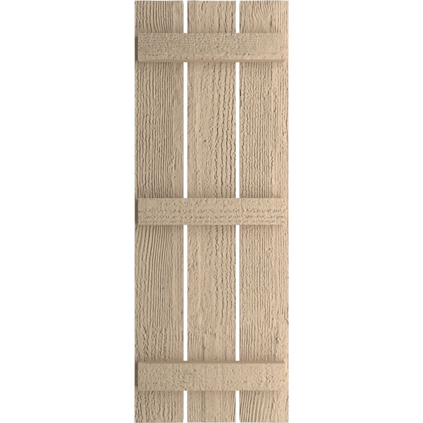 Ekena Millwork Rustic Three Board Spaced Board-n-Batten Rough Sawn Faux Wood Shutters, 17 1/2W x 76H, PR - SHUBSS17X76RSPR