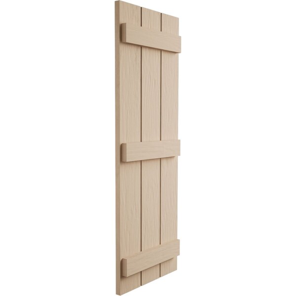 Ekena Millwork Rustic Three Board Spaced Board-n-Batten Rough Sawn Faux Wood Shutters, 17 1/2W x 76H, PR - SHUBSS17X76RSPR