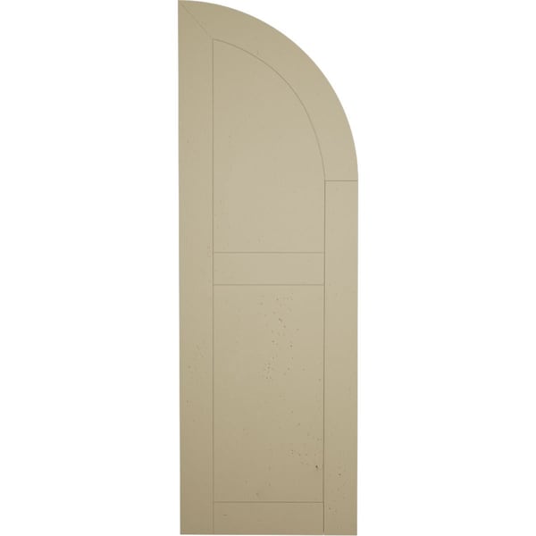 Ekena Millwork Smooth 2 Equal Flat Panel w/Quarter Round Arch Top Faux Wood Shutters, 15W x 68H 53 Low Side, PR - SHUFPQ15X68SMPR