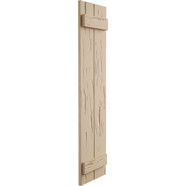 Ekena Millwork Rustic Two Board Joined Board-n-Batten Pecky Cypress Faux Wood Shutters, 11"W x 50"H - SHUBJS11X50PCPR