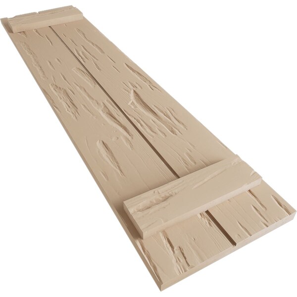 Ekena Millwork Rustic Two Board Joined Board-n-Batten Pecky Cypress Faux Wood Shutters, 11"W x 50"H - SHUBJS11X50PCPR
