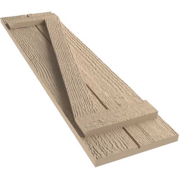 Ekena Millwork Rustic Two Board Joined Board-n-Batten Rough Sawn Faux Wood Shutters w/Z-Board, 11W x 76H, PR - SHUBJZ11X76RSPR