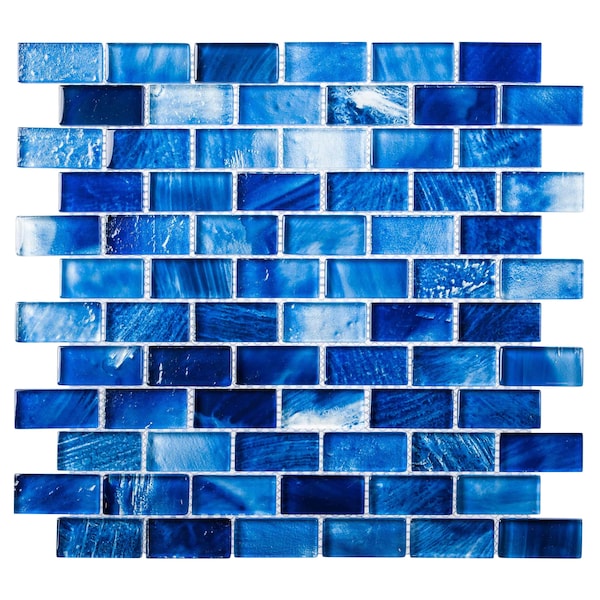 Andova Tiles SAMPLE-Bluz Cerulean 1 in. x 2 in. Glass Mosaic Wall Tile - SAM-ANDBLU966