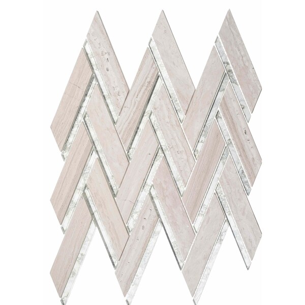 Andova Tiles SAMPLE Skylar 14 x 15 Marble Herringbone Mosaic Tile - SAM-ANDSKY191