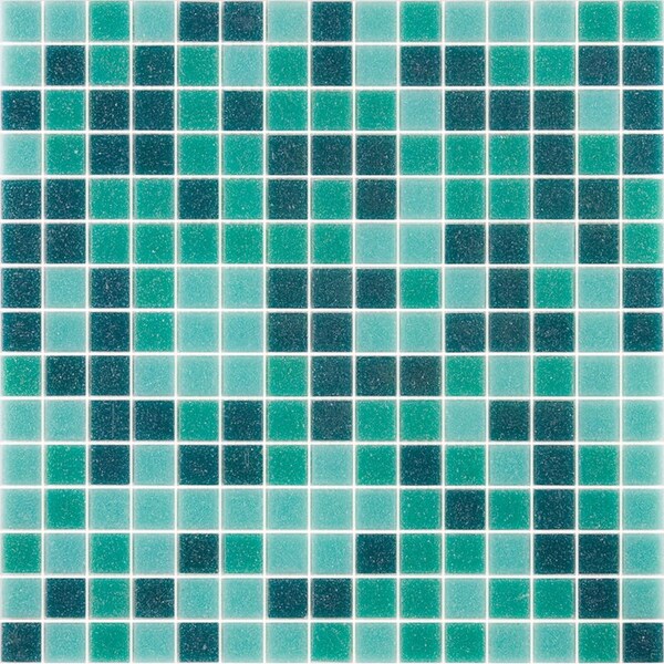 Apollo Tile Mingles 12 in. x 12 in. Glossy Persian Green Glass Mosaic Wall and Floor Tile 20 sqft/case, 20PK - MIX2088GN449A