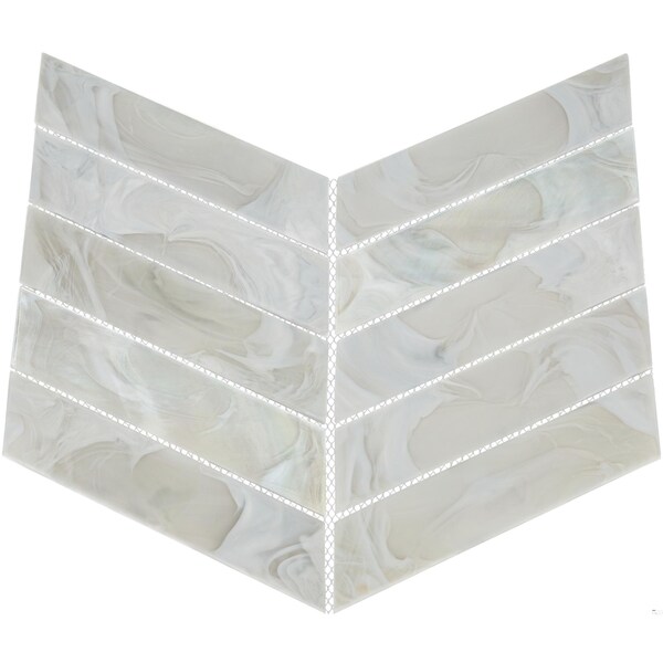 Daltile Starcastle 1'' x 6'' Chevron Glass Wall Mosaic, 13PK - SC73CHEVRONMSST
