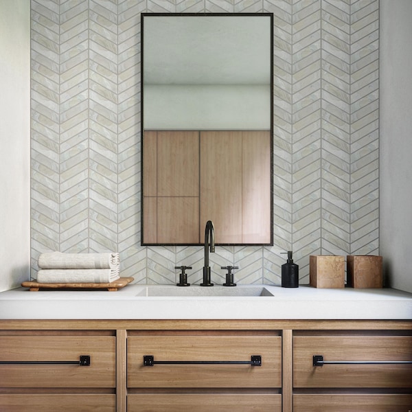 Daltile Starcastle 1'' x 6'' Chevron Glass Wall Mosaic, 13PK - SC73CHEVRONMSST