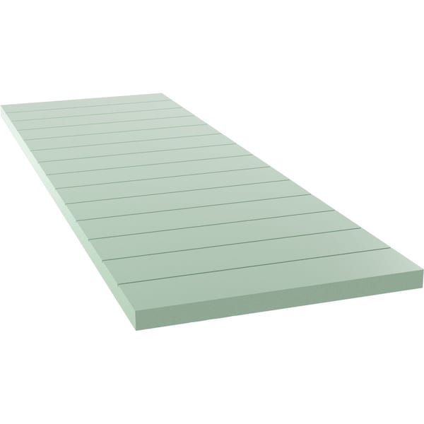 Ekena Millwork True Fit PVC Horizontal Slat Modern Style Fixed Mount Shutters, Seaglass, 15W x 47H, PR - TFP001HZ15X047SG