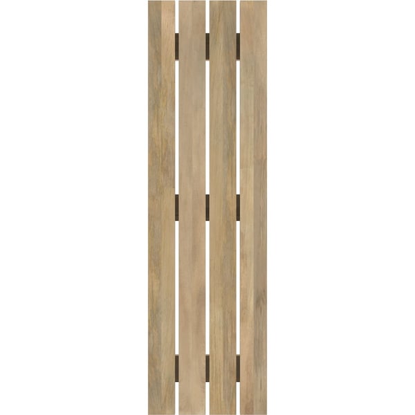 Ekena Millwork Americraft 4-Board (3 Batten) Exterior Real Wood Spaced Board-n-Batten Shutters, ARW401SB415X31UNH, PR - ARW401SB415X31UNH