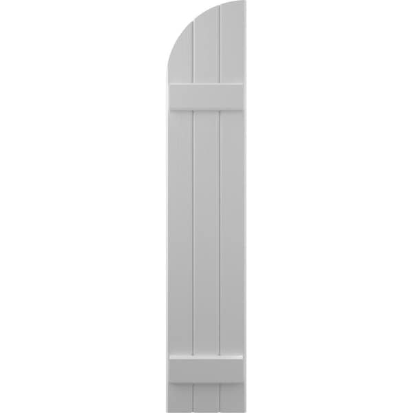 Ekena Millwork Americraft 3-Board (2 Batten) Wood Joined Board-n-Batten Shutters w/ Arch Top, ARW101BQ311X40PRH - ARW101BQ311X40PRH
