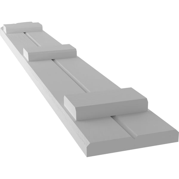 Ekena Millwork Americraft 2-Board (3 Batten) Wood Joined Board-n-Batten Shutters w/ Arch Top, ARW401BQ207X71PRH - ARW401BQ207X71PRH