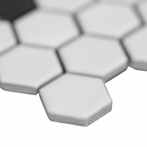 Msi Black And White SAMPLE Matte Porcelain Mesh-Mounted Mosaic Tile - ZOR-MD-0358-SAM