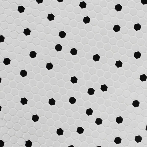 Msi Black And White SAMPLE Matte Porcelain Mesh-Mounted Mosaic Tile - ZOR-MD-0358-SAM