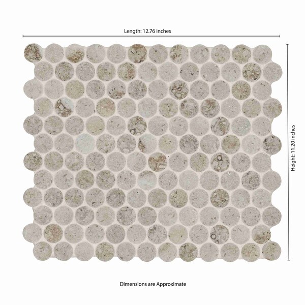 Msi Myrtle Sands Round 11  in. X 13  in. Matte Porcelain Mosaic Floor And Wall Tile, 15PK - ZOR-MD-0624