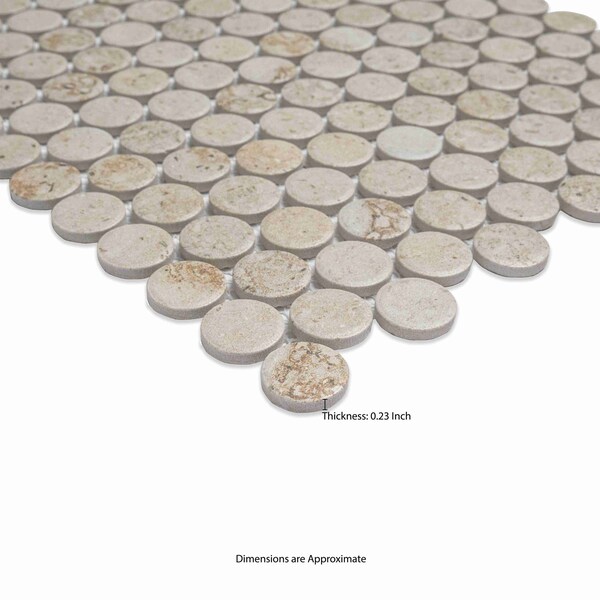 Msi Myrtle Sands Round 11  in. X 13  in. Matte Porcelain Mosaic Floor And Wall Tile, 15PK - ZOR-MD-0624