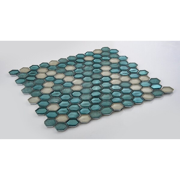 Andova Tiles SAMPLE Arti 1 x 1 Glass Honeycomb Mosaic Tile - SAM-ANDART266
