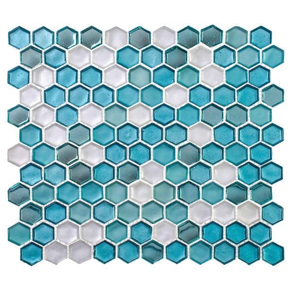 Andova Tiles SAMPLE Arti 1 x 1 Glass Honeycomb Mosaic Tile - SAM-ANDART266