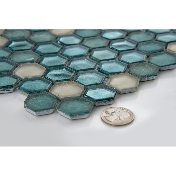 Andova Tiles SAMPLE Arti 1 x 1 Glass Honeycomb Mosaic Tile - SAM-ANDART266
