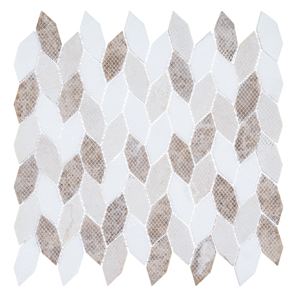 Andova Tiles SAMPLE Channing Elongated Hex 1 x 25 Marble Honeycomb Mosaic Wall  Floor Tile - SAM-ANDCHA134