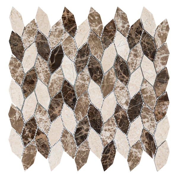 Andova Tiles SAMPLE Channing Elongated Hex 1 x 25 Marble Honeycomb Mosaic Wall  Floor Tile - SAM-ANDCHA134