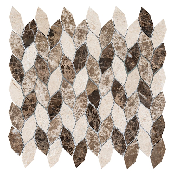 Andova Tiles SAMPLE Channing Elongated Hex 1 x 25 Marble Honeycomb Mosaic Wall  Floor Tile - SAM-ANDCHA134
