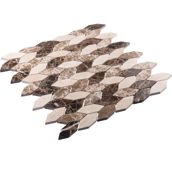 Andova Tiles SAMPLE Channing Elongated Hex 1 x 25 Marble Honeycomb Mosaic Wall  Floor Tile - SAM-ANDCHA134