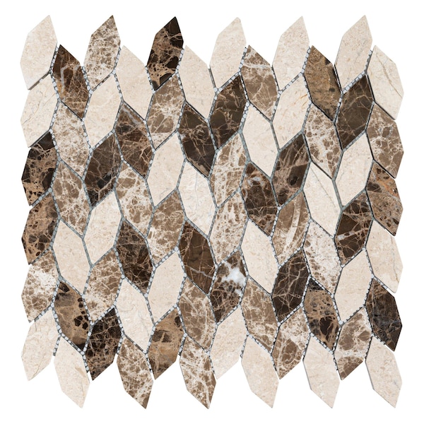 Andova Tiles SAMPLE Channing Elongated Hex 1 x 25 Marble Honeycomb Mosaic Wall  Floor Tile - SAM-ANDCHA134