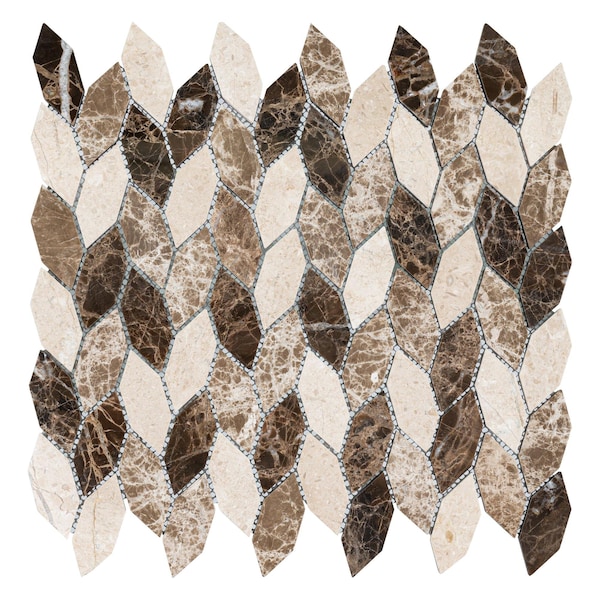 Andova Tiles SAMPLE Channing Elongated Hex 1 x 25 Marble Honeycomb Mosaic Wall  Floor Tile - SAM-ANDCHA134