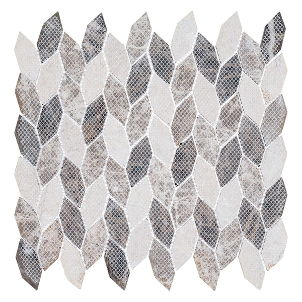 Andova Tiles SAMPLE Channing Elongated Hex 1 x 25 Marble Honeycomb Mosaic Wall  Floor Tile - SAM-ANDCHA134