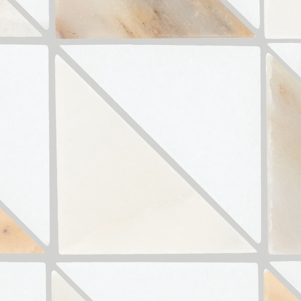 Daltile Gamma Natural Stone Triangle Wall and Floor Mosaic Tile, 10PK - DA72TRIANGLMSHN