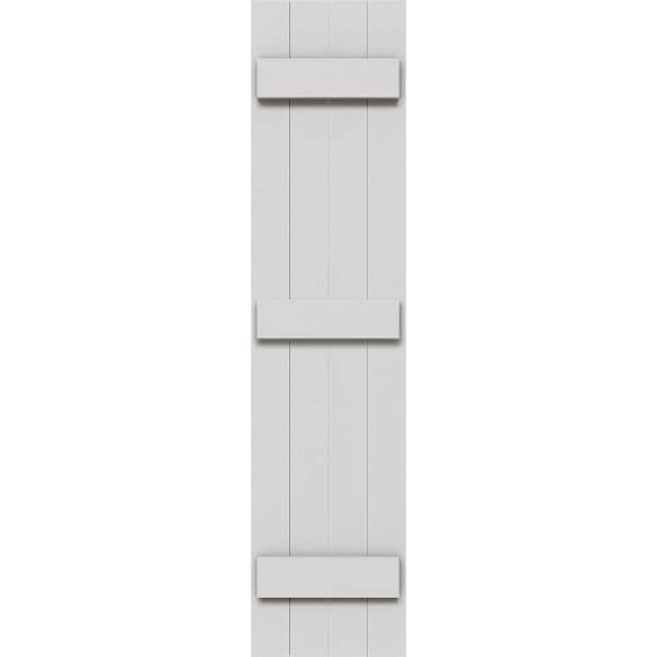 Ekena Millwork Timberthane Faux Rustic Four Board Joined Board-n-Batten Faux Wood Shutters, 21 1/2W x 67H, PR - FBJ06S21X067RUF