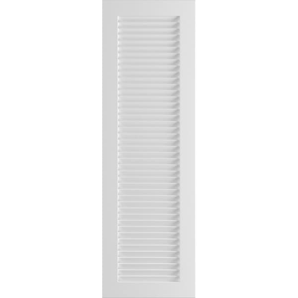 Ekena Millwork True Fit PVC, All Louver Louver Shutters, Unfinished, 19W x 92H, PR - TFP001LV19X092UN