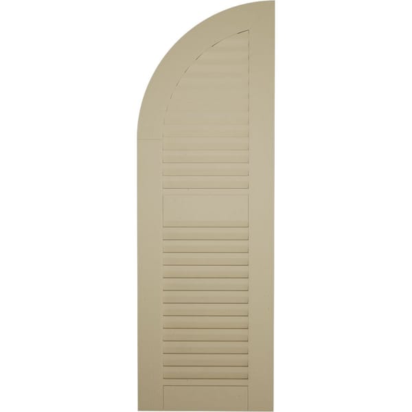 Ekena Millwork Pecky Cypress 2 Equal Louver w/Quarter Round Arch Top Faux Wood Shutters, 12"W x 88"H (76" Low Side) - SHULVQ12X88PCPR