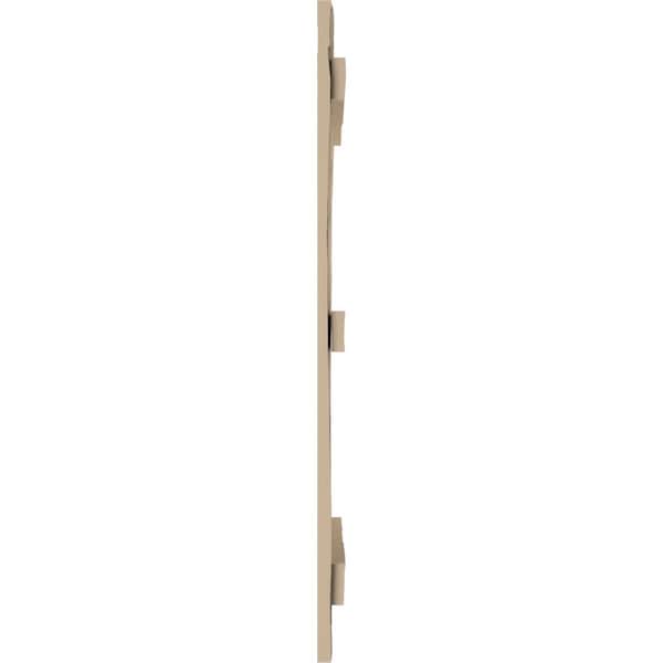 Ekena Millwork Rustic Three Board Spaced Board-n-Batten Hand Hewn Faux Wood Shutters, 17 1/2W x 68H, PR - SHUBSS17X68HHPR