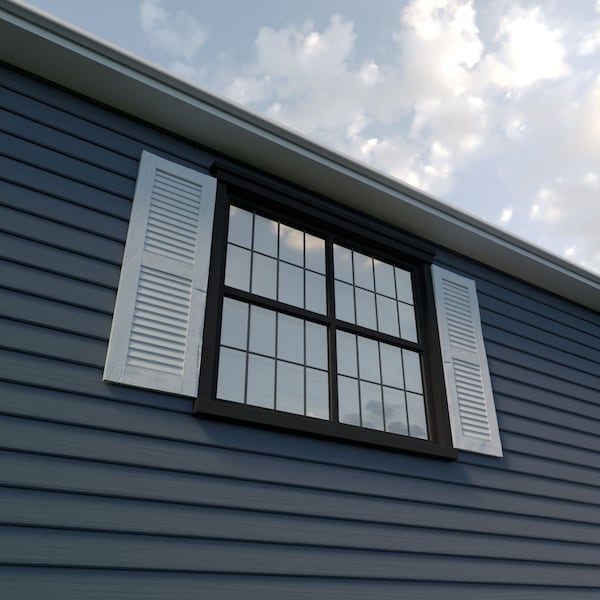 Ekena Millwork Rustic Two Equal Louver Hand Hewn Faux Wood Shutters (Per Pair), Primed Tan, 12"W x 88"H - SHULV12X88HHPR