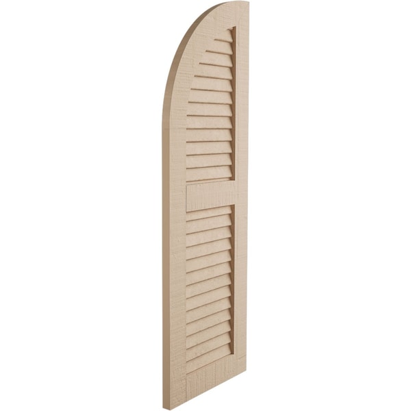 Ekena Millwork Rough Cedar 2 Equal Louver w/Quarter Round Arch Top Faux Wood Shutters, 15W x 72H, 57 Low Side, PR - SHULVQ15X72RCPR