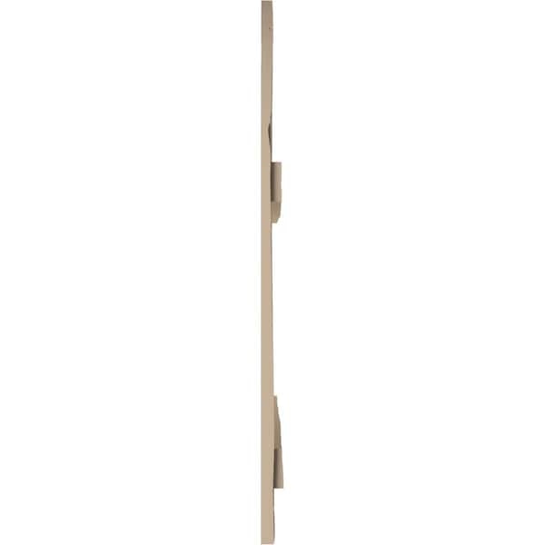 Ekena Millwork Hand Hewn 4 Board Joined Board-n-Batten w/Quarter Round Arch Top Faux Wood Shutters, 22W x 36H, PR - SHUBJQ22X36HHPR