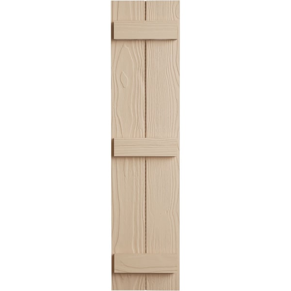 Ekena Millwork Rustic Two Board Joined Board-n-Batten Sandblasted Faux Wood Shutters, 11W x 82H, PR - SHUBJS11X82SDPR