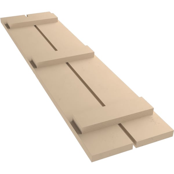 Ekena Millwork Rustic Two Board Spaced Board-n-Batten Smooth Faux Wood Shutters, 11 1/2W x 58H, PR - SHUBSS11X58SMPR