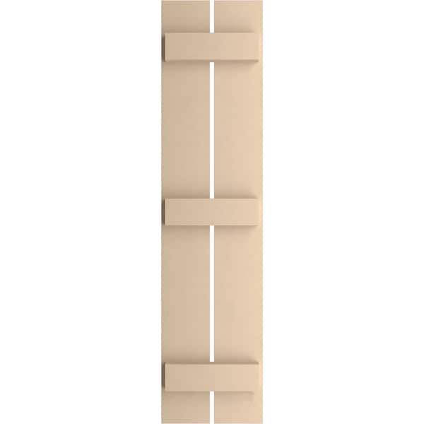 Ekena Millwork Rustic Two Board Spaced Board-n-Batten Smooth Faux Wood Shutters, 11 1/2W x 58H, PR - SHUBSS11X58SMPR