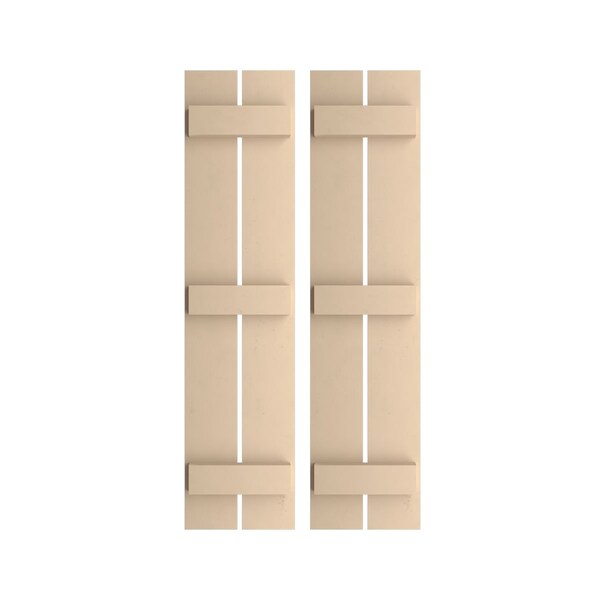 Ekena Millwork Rustic Two Board Spaced Board-n-Batten Smooth Faux Wood Shutters, 11 1/2W x 58H, PR - SHUBSS11X58SMPR