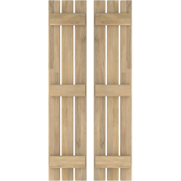Ekena Millwork Americraft 3-Board (3 Batten) Exterior Real Wood Spaced Board-n-Batten Shutters, ARW401SB311X34UNH, PR - ARW401SB311X34UNH