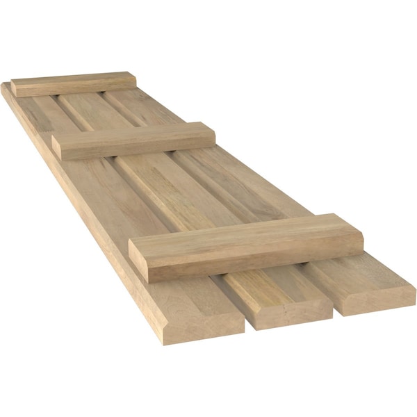 Ekena Millwork Americraft 3-Board (3 Batten) Exterior Real Wood Spaced Board-n-Batten Shutters, ARW401SB311X34UNH, PR - ARW401SB311X34UNH