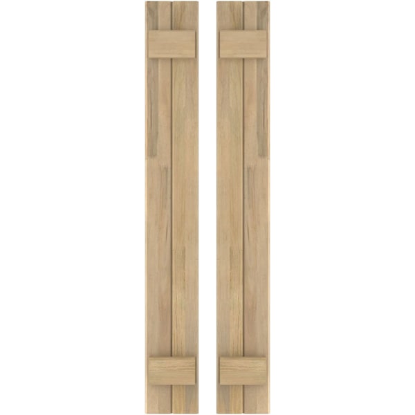 Ekena Millwork Americraft 2-Board (2 Batten) Exterior Real Wood Joined Board-n-Batten Shutters, ARW101BB207X36UNH, PR - ARW101BB207X36UNH